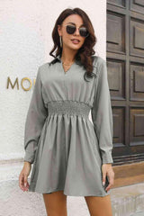 Waist Long Sleeve Mini Dress - 808Lush