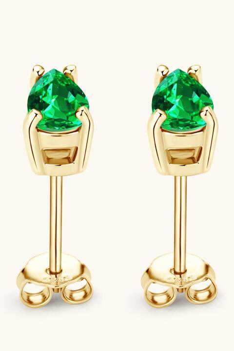 Lab-Grown Emerald Stud Earrings - 808Lush