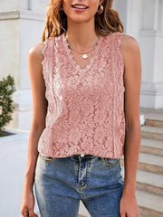 Lace Vest Solid Color Hollow Lace Sexy Knitted Lace Top - 808Lush