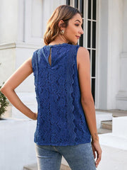 Lace Vest Solid Color Hollow Lace Sexy Knitted Lace Top - 808Lush