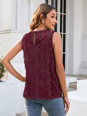 Lace Vest Solid Color Hollow Lace Sexy Knitted Lace Top - 808Lush