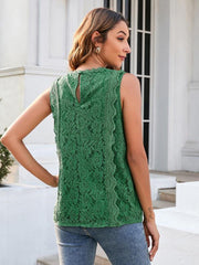 Lace Vest Solid Color Hollow Lace Sexy Knitted Lace Top - 808Lush