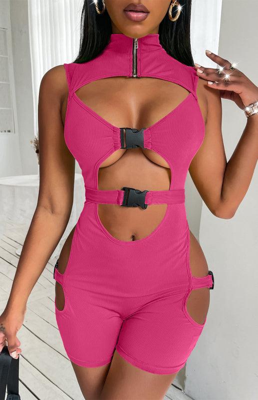 Ladies Slim Sexy Jumpsuit , Solid Color Jumpsuit For Ladies - 808Lush