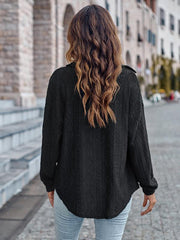Lapel Single Breasted Solid Color Loose Long Sleeve Shirt - 808Lush