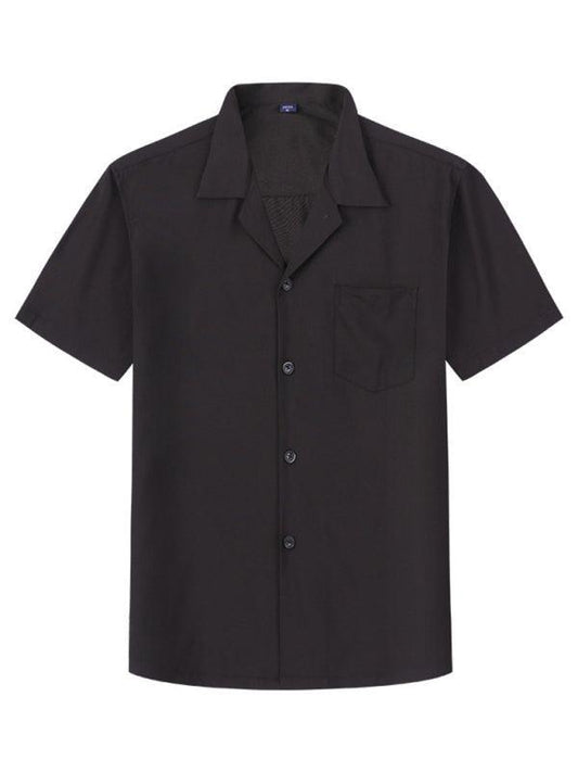 Loose Solid Color Casual Lapel Ordinary Short Sleeve Shirt Men - 808Lush