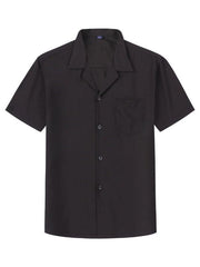 Loose Solid Color Casual Lapel Ordinary Short Sleeve Shirt Men - 808Lush