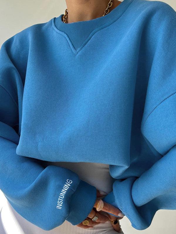 Loose and versatile casual commuting loose thread collar sweater - 808Lush