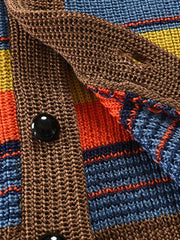Men's Button Casual Color Striped Cardigan - 808Lush