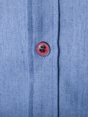 Men's Casual Shirt Pocket Patch Leather Long Sleeve Shirt Denim Shirt - 808Lush