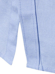 Men's Casual Slim Cotton Oxford Solid Color Large Size Bottom Shirt Long Sleeves - 808Lush