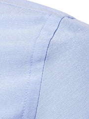 Men's Casual Slim Cotton Oxford Solid Color Large Size Bottom Shirt Long Sleeves - 808Lush