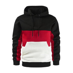 Men's Color Block Color Contrast Long Sleeve Hooded Sweatshirt - 808Lush