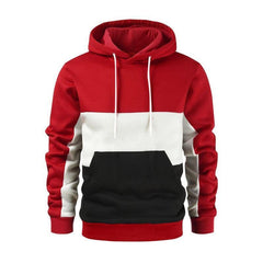 Men's Color Block Color Contrast Long Sleeve Hooded Sweatshirt - 808Lush