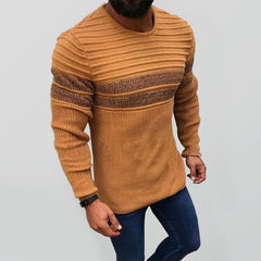 Men's Colorblock Stripe Casual Crew Neck Pullover - 808Lush