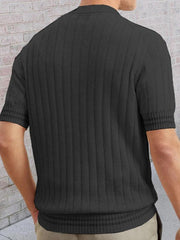 Men's POLO shirt turned short -sleeved slim sweater - 808Lush