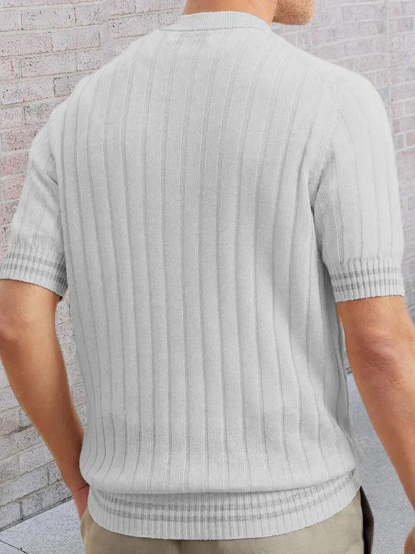 Men's POLO shirt turned short -sleeved slim sweater - 808Lush