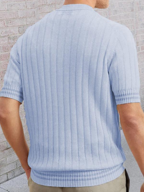 Men's POLO shirt turned short -sleeved slim sweater - 808Lush