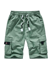 Men's Solid Color Casual Multi-Pocket Cargo Shorts - 808Lush