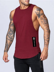 Men's Solid Color Round Neck Casual Breathable Slim Fit Sports Vest - 808Lush