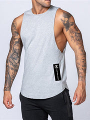 Men's Solid Color Round Neck Casual Breathable Slim Fit Sports Vest - 808Lush