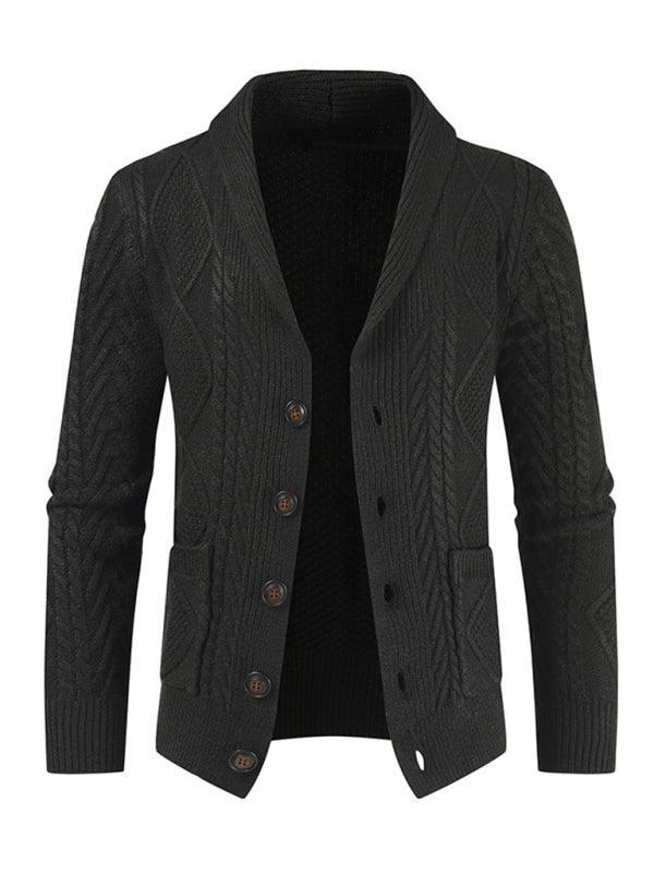 Men's Solid Color Single Breasted Casual Knit Cardigan - 808Lush