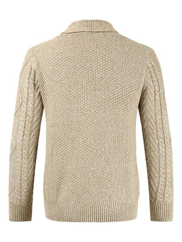 Men's Solid Color Single Breasted Casual Knit Cardigan - 808Lush