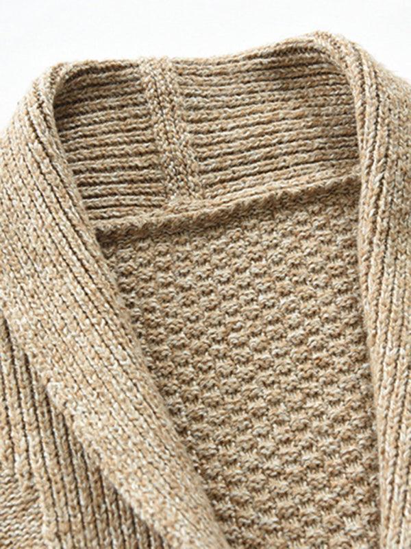 Men's Solid Color Single Breasted Casual Knit Cardigan - 808Lush
