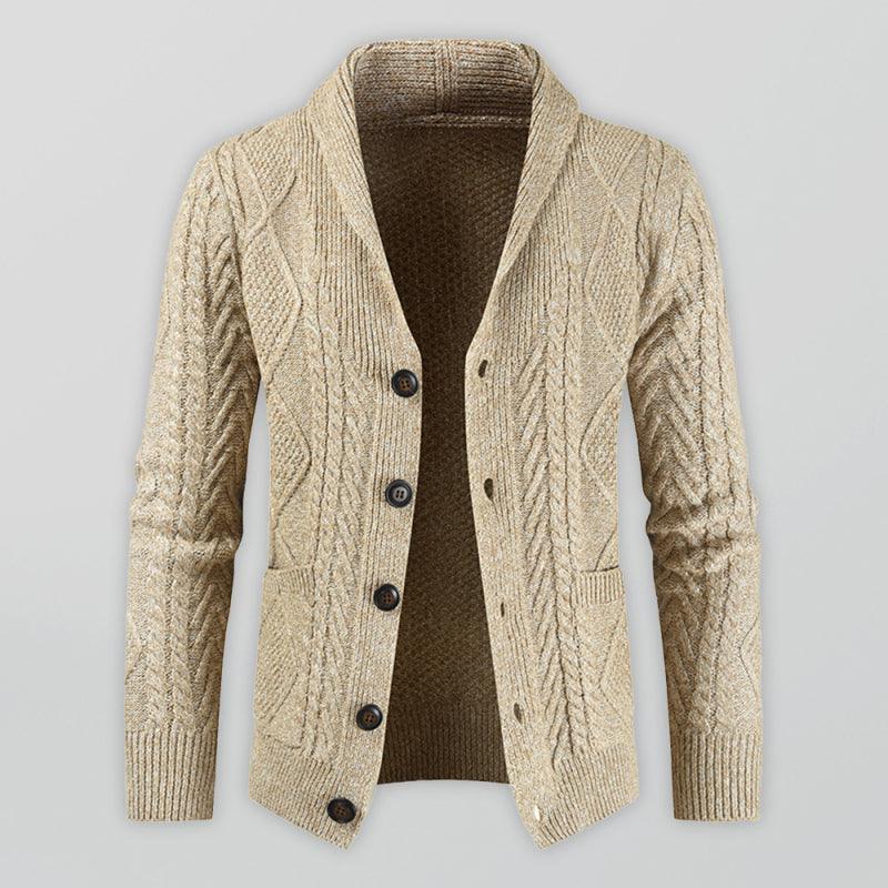 Men's Solid Color Single Breasted Casual Knit Cardigan - 808Lush