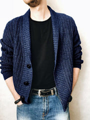 Men's Solid Color Single Breasted Casual Knit Cardigan - 808Lush