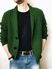 Men's Solid Color Single Breasted Casual Knit Cardigan - 808Lush