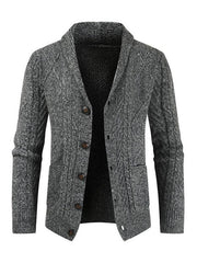 Men's Solid Color Single Breasted Casual Knit Cardigan - 808Lush