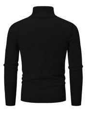 Men's casual solid color sweater half zipper pullover stand collar sweater - 808Lush