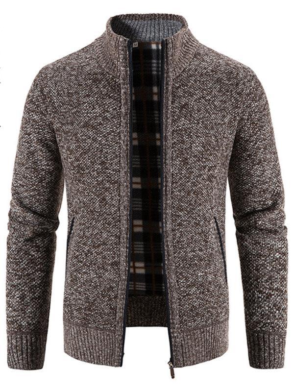 Men's casual stand collar knitted jacket - 808Lush
