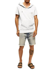 Men's knitted all-match casual hooded short-sleeved T-shirt - 808Lush
