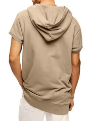 Men's knitted all-match casual hooded short-sleeved T-shirt - 808Lush