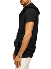 Men's knitted all-match casual hooded short-sleeved T-shirt - 808Lush