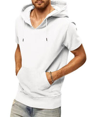 Men's knitted all-match casual hooded short-sleeved T-shirt - 808Lush