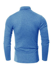 Men's long-sleeved solid color turtleneck bottoming T-shirt top - 808Lush