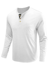 Men's long-sleeved t-shirt foreign trade t-shirt solid color bottoming shirt - 808Lush