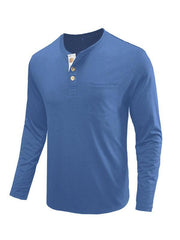 Men's long-sleeved t-shirt foreign trade t-shirt solid color bottoming shirt - 808Lush