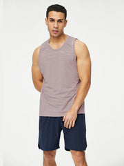 Men's loose round neck breathable and quick-drying running sports vest - 808Lush