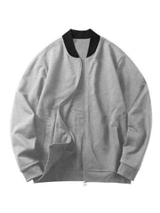 Men's casual solid color baseball collar jacket suit - 808Lush