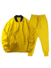 Men's casual solid color baseball collar jacket suit - 808Lush