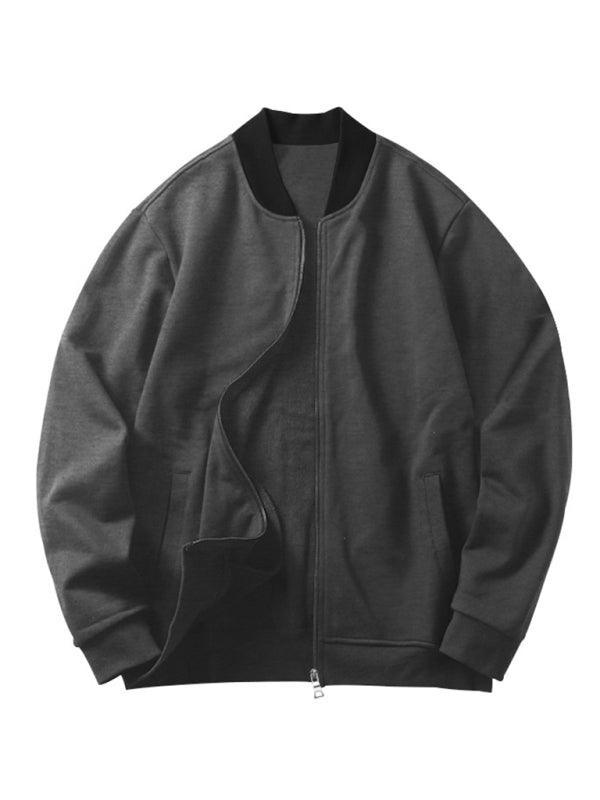 Men's casual solid color baseball collar jacket suit - 808Lush
