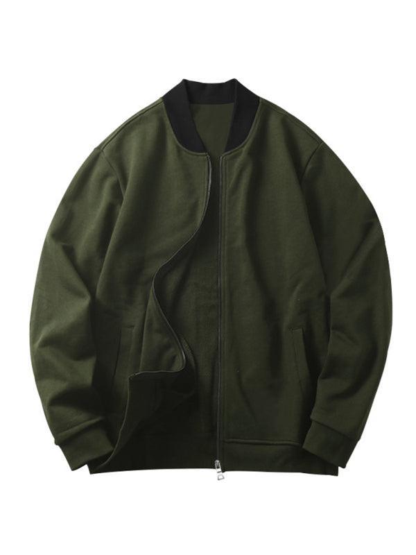 Men's casual solid color baseball collar jacket suit - 808Lush