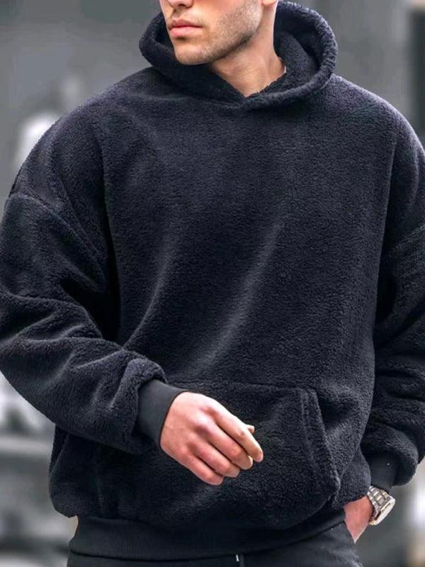 Men's fashionable casual pullover plush hooded sweatshirt - 808Lush
