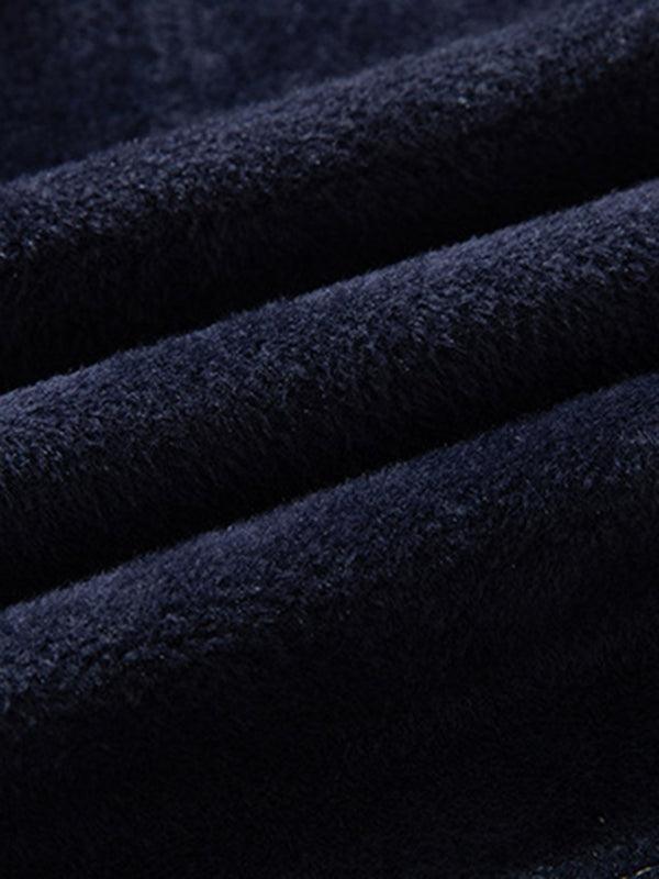 Men's half turtleneck plus velvet slim long-sleeved sweater - 808Lush