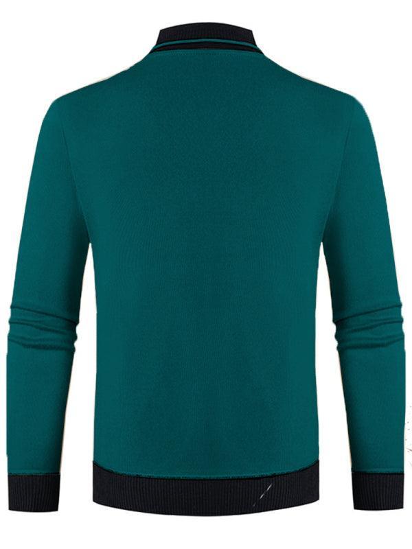 Men's half turtleneck plus velvet slim long-sleeved sweater - 808Lush