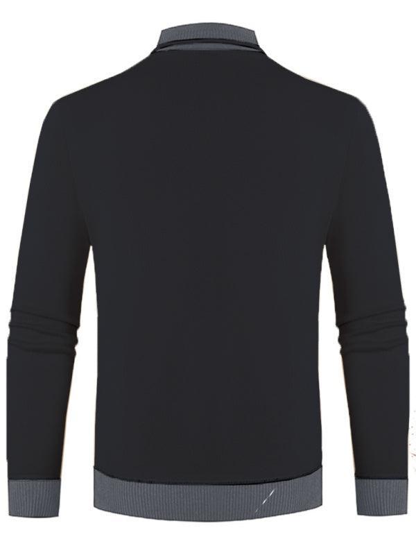 Men's half turtleneck plus velvet slim long-sleeved sweater - 808Lush