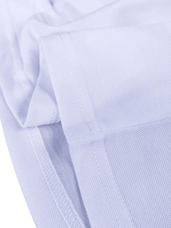Men's long-sleeved V-neck lapel contrasting color POLO shirt - 808Lush